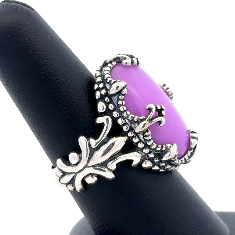 Carolyn Pollack Navajo 925 Sterling Silver Purple Phosphosiderite Statement Ring - Picture 8 of 15